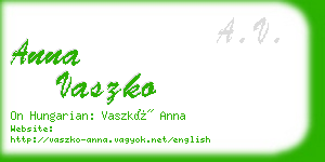 anna vaszko business card